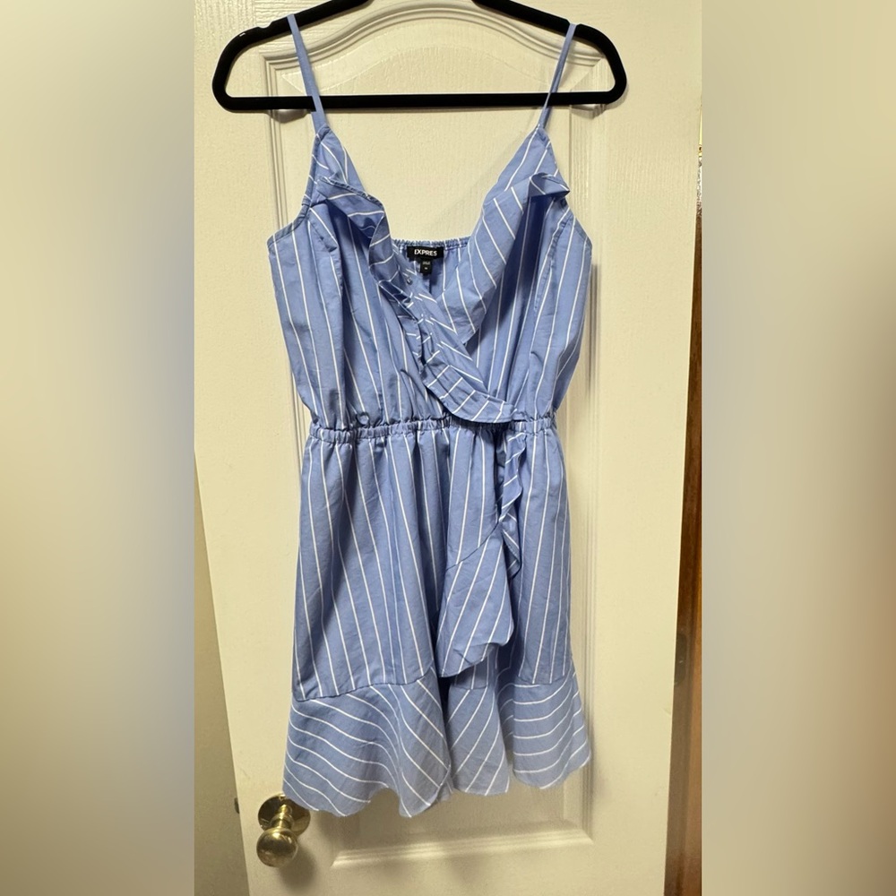 Blue and White Striped Dress